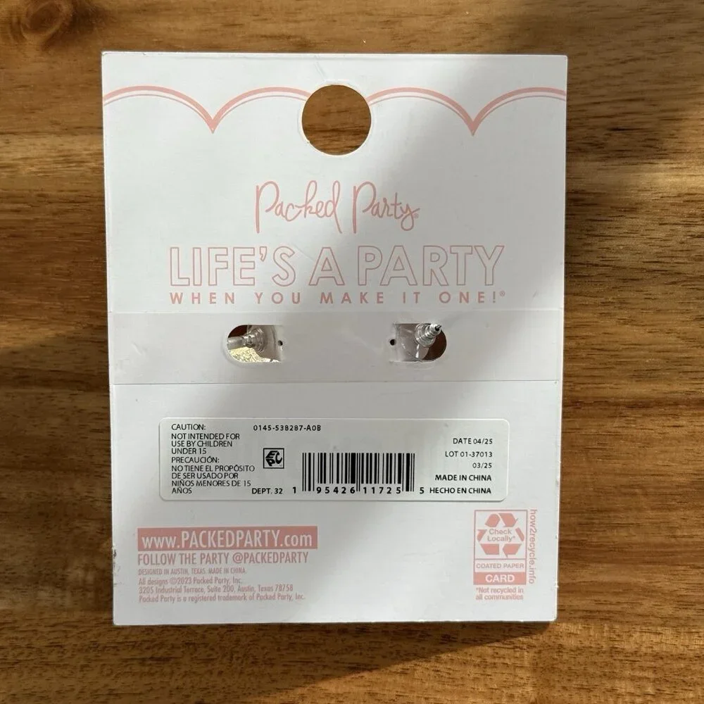 Packed‎ Party Valentines Earrings Love Letter Hearts Charms Stars